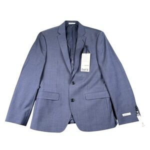 Bar III Mens Slim Fit Blue Grey Wool Blend Active Stretch Suit Blazer 38S 468